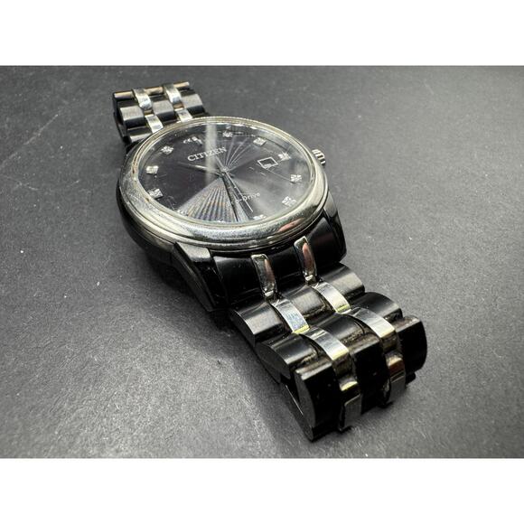 Citizen Eco-Drive Corso Diamond Accent Date Gunmetal Watch 37MM E111-R020728 main image 12
